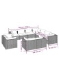 vidaXL Set muebles de jardín 11 piezas cojines ratán sintético marrón vidaXL Set muebles de jardín 11 piezas cojines ratán sintético marrón