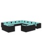 vidaXL Set de muebles de jardín 13 pzas cojines ratán sintético negro vidaXL Set de muebles de jardín 13 pzas cojines ratán sintético negro