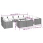 vidaXL Set de muebles de jardín 12 pzas cojines ratán sintético negro