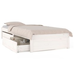 vidaXL Estructura de cama individual con cajones blanco 90x190 cm