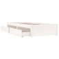 vidaXL Estructura de cama individual con cajones blanco 90x190 cm