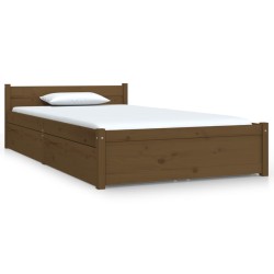 vidaXL Estructura de cama con cajones marrón miel 90x200 cm