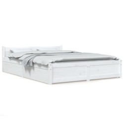 vidaXL Estructura de cama con cajones blanco 140x200 cm
