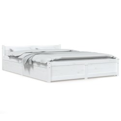 vidaXL Estructura de cama con cajones blanco 120x200 cm
