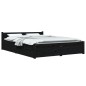 vidaXL Estructura de cama con cajones doble negro 135x190 cm vidaXL Estructura de cama con cajones doble negro 135x190 cm