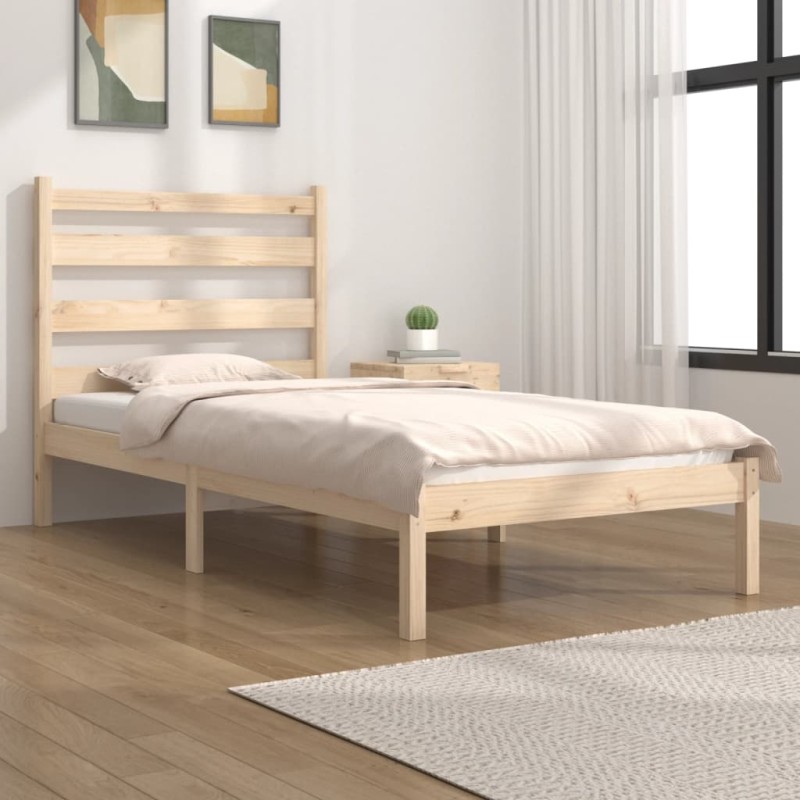 vidaXL Estructura de cama madera maciza de pino 90x190 cm vidaXL Estructura de cama madera maciza de pino 90x190 cm