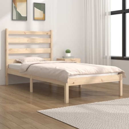 vidaXL Estructura de cama madera maciza de pino 90x190 cm