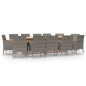 vidaXL Juego de comedor de jardín 13 piezas con cojines gris vidaXL Juego de comedor de jardín 13 piezas con cojines gris