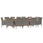 vidaXL Juego de comedor de jardín 13 piezas con cojines gris vidaXL Juego de comedor de jardín 13 piezas con cojines gris