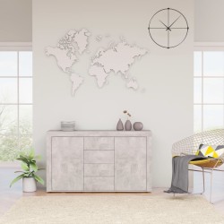 vidaXL Aparador de madera de ingeniería gris hormigón 120x36x69 cm