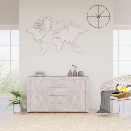vidaXL Aparador de madera de ingeniería gris hormigón 120x36x69 cm