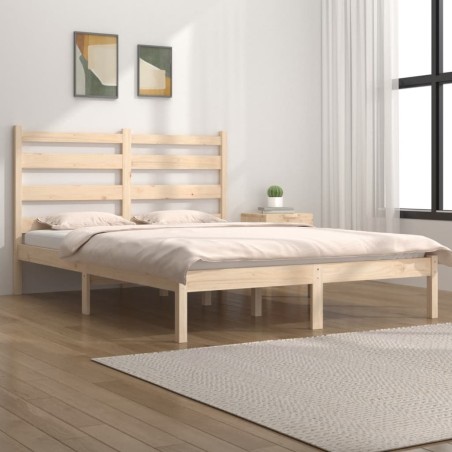 vidaXL Estructura de cama madera maciza de pino 150x200 cm