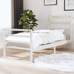 vidaXL Estructura de cama individual madera maciza blanco 90x190 cm
