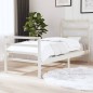 vidaXL Estructura de cama individual madera maciza blanco 90x190 cm