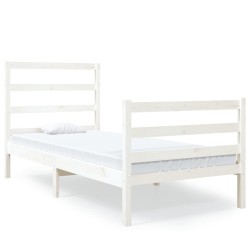 vidaXL Estructura de cama individual madera maciza blanco 90x190 cm