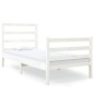 vidaXL Estructura de cama individual madera maciza blanco 90x190 cm