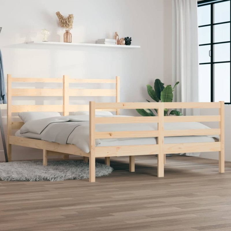 vidaXL Estructura de cama de madera maciza de pino 160x200 cm