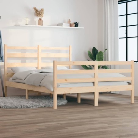 vidaXL Estructura de cama de madera maciza de pino 160x200 cm