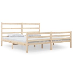 vidaXL Estructura de cama madera maciza de pino 140x190 cm