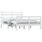 vidaXL Estructura de cama de madera maciza de pino blanca 140x200 cm vidaXL Estructura de cama de madera maciza de pino blanca 140x200 cm