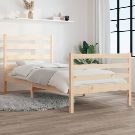 vidaXL Estructura de cama de madera maciza de pino 90x200 cm