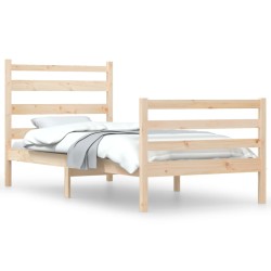 vidaXL Estructura de cama de madera maciza de pino 90x200 cm