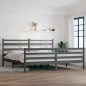 vidaXL Estructura de cama de madera maciza de pino gris 200x200 cm