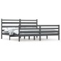 vidaXL Estructura de cama de madera maciza de pino gris 200x200 cm