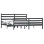 vidaXL Estructura de cama de madera maciza de pino gris 200x200 cm
