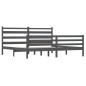 vidaXL Estructura de cama de madera maciza de pino gris 200x200 cm