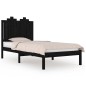 vidaXL Estructura de cama madera maciza pino negra 75x190 cm 2FT6