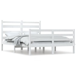 vidaXL Estructura de cama madera maciza de pino blanco 120x200 cm