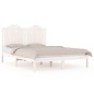 vidaXL Estructura de cama matrimonial madera de pino blanca 135x190 cm