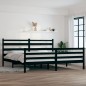 vidaXL Estructura de cama de madera maciza de pino negra 200x200 cm vidaXL Estructura de cama de madera maciza de pino negra 200x200 cm