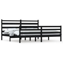 vidaXL Estructura de cama de madera maciza de pino negra 200x200 cm