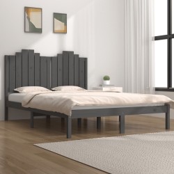 vidaXL Estructura de cama madera maciza de pino gris 120x200 cm