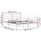 vidaXL Estructura de cama madera maciza de pino marrón miel 150x200 cm