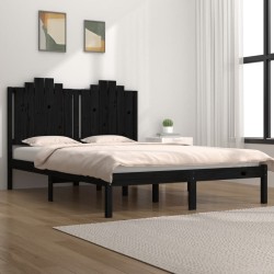 vidaXL Estructura de cama de madera maciza de pino negra 140x200 cm