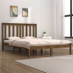 vidaXL Estructura de cama madera maciza de pino marrón miel 140x200 cm