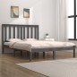 vidaXL Estructura de cama de madera maciza de pino gris 200x200 cm vidaXL Estructura de cama de madera maciza de pino gris 200x200 cm