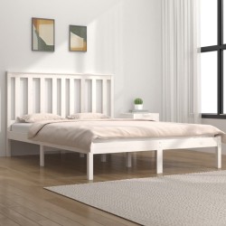 vidaXL Estructura cama madera maciza pino blanca king size 180x200 cm