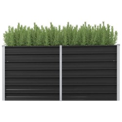 vidaXL Arriate de acero galvanizado gris antracita 160x40x77 cm