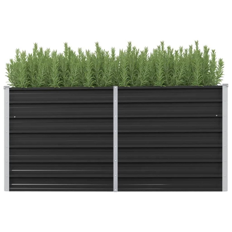 vidaXL Arriate de acero galvanizado gris antracita 160x40x77 cm vidaXL Arriate de acero galvanizado gris antracita 160x40x77 cm