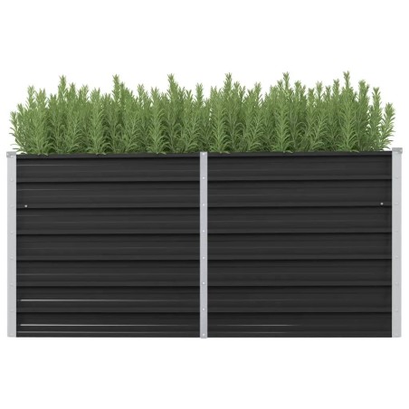 vidaXL Arriate de acero galvanizado gris antracita 160x40x77 cm