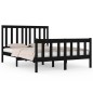 vidaXL Estructura de cama madera maciza de pino negra 140x190 cm vidaXL Estructura de cama madera maciza de pino negra 140x190 cm