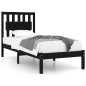 vidaXL Estructura de cama madera maciza de pino negra 90x200 cm vidaXL Estructura de cama madera maciza de pino negra 90x200 cm