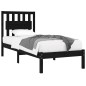 vidaXL Estructura de cama madera maciza de pino negra 90x200 cm vidaXL Estructura de cama madera maciza de pino negra 90x200 cm