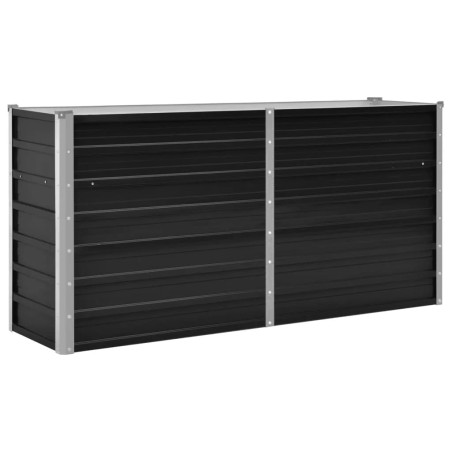 vidaXL Arriate de acero galvanizado gris antracita 160x40x77 cm