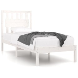 vidaXL Estructura de cama individual madera maciza blanco 90x190 cm
