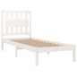 vidaXL Estructura de cama individual madera maciza blanco 90x190 cm